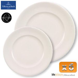 iBood - Prachtige porceleinen set van 27cm platte borden en 21cm desert borden voor 6 personen