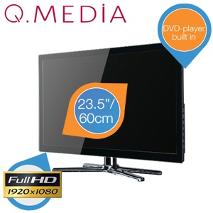iBood - Q-Media 24 inch Full-HD LED TV met ingebouwde DVD speler