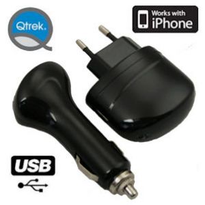 iBood - Qtrek Q-Charge Kit USB Universele Auto Adapter en Travel Adapter