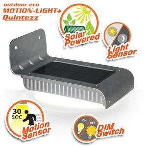 iBood - Quintezz Outdoor Eco Motion Light+ op zonne-energie met beweging- & lichtsensor