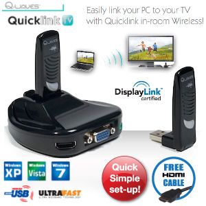 iBood - Q-waves QuicklinkTV: koppel je PC eenvoudig draadloos aan je TV!