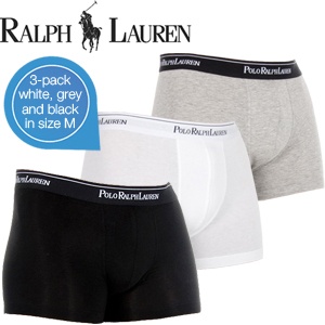 iBood - Ralph Lauren Heren Boxer 3-pack Wit+Zwart+Grijs - Maat M
