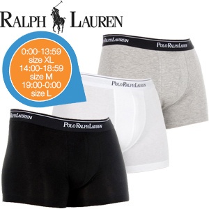 iBood - Ralph Lauren Heren Boxer 3-pack Wit+Zwart+Grijs - Maat XL