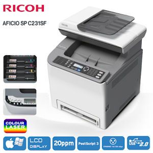 iBood - Ricoh Aficio™SP C231SF - Krachtige all-in one kleuren oplossing met ongekend gebruikersgemak