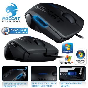 iBood - ROCCAT ™ Pyra 1600 DPI Gaming Mouse –Allround USB muis met Motion Blue en EasyShift [+]