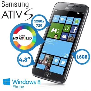 iBood - Samsung ATIV S (i8750) Windows Phone 8 smartphone met HD Super AMOLED