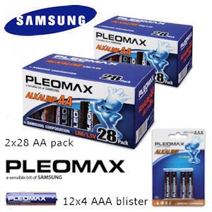 iBood - Samsung Pleomax Batterij pack 104 stuks met 2x28 Pack AA en 12x4 Blisters AAA