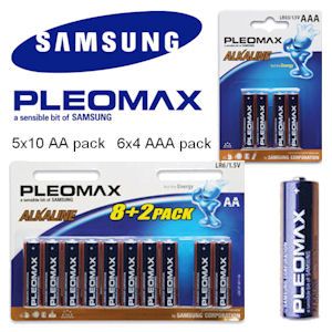 iBood - Samsung Pleomax Batterij Pack 74 stuks met 5x10 Pack AA en 6x4 Pack AAA