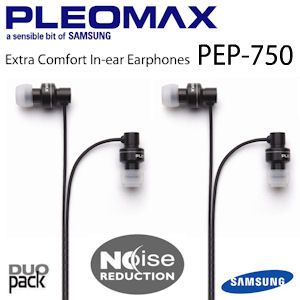 iBood - Samsung Pleomax PEP-750 Noise Reducing In-Ear Earphones Duopack