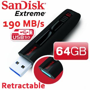 iBood - SanDisk 64GB USB 3.0 Flash Drive Extreme met tot 190 MB / s