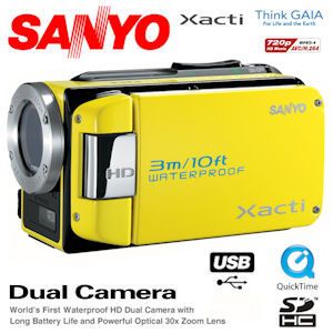 iBood - Sanyo Waterbestendige HD Dual Camera met 30x Optische Zoom Lens en Lange Batterijduur