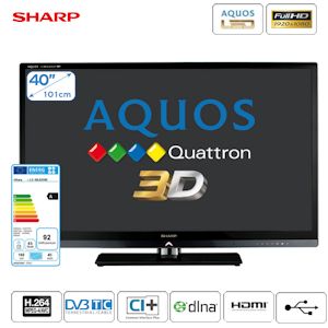 iBood - Sharp 40 inch Full-HD LED TV AQUOS met HDMI 1.4, WLAN dongle en Quattron Technology