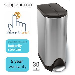 iBood - Simplehuman Vuilnisbak Butterfly Step Can 30 Liter