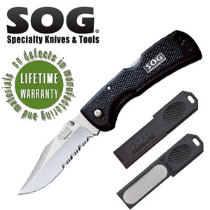iBood - SOG outdoor survival kit, met knife, vuursteen en messenslijper