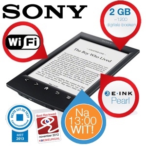 iBood - Sony PRS-T2 E-reader met Wi-Fi en een superieur aanraakscherm dat de indruk wekt van papier