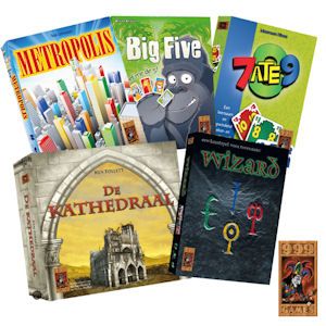 iBood - Spellenbundel met  5 kaartspellen van 999 Games: 7ate9, Big Five, De Kathedraal, Metropolis en Wizard