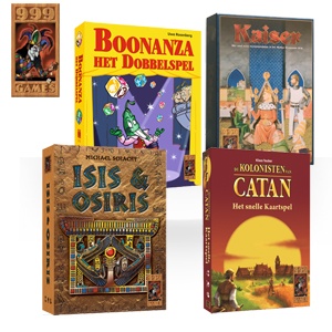 iBood - Spellenpakket  met: Boonanza; Het Dobbelspel - De Kolonisten van Catan; Het Snelle Kaartspel – Isis & Osiris – Kaiser