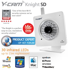 iBood - Superieur nachtzicht tot 15m met de Y-Cam Knight SD Wireless IP camera!