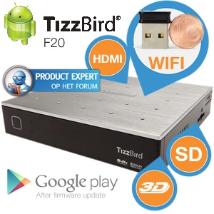 iBood - TizzBird F20 Android MiniPC mediaspeler met WiFi-dongel