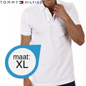 iBood - Tommy Hilfiger heren polo in wit maat XL