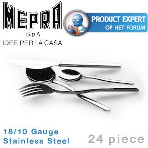 iBood - Topkwaliteit en lifestyle "Made in Italy": Mepra 24-delige 18/10 Roestvaststalen Bestek Set!
