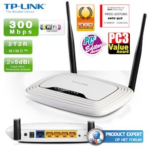 iBood - TP-LINK 300Mbps Wireless N Router met 2x 5dBi antennes - ideaal voor het streamen van HD-video en online gaming!