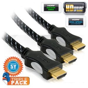 iBood - TriplePack HDGear High Speed v1.4 HDMI-kabels van 2 meter met Ethernet & Audio Return Channel