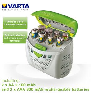 iBood - VARTA Power Station Charger met 2 x AA en 2 x AAA oplaadbare batterijen