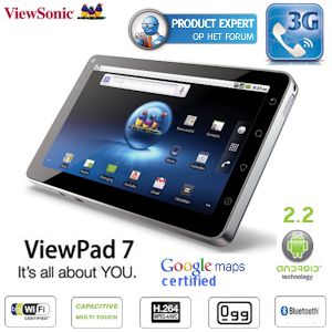iBood - ViewSonic ViewPad 7-inch Android 2.2 Tablet met capacitive Multi-Touch, Wifi en 3G
