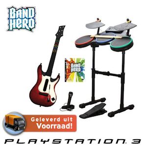 iBood - voor de PS3: Band Hero Super Bundle met Game, gitaar, Drum en Microfoon
