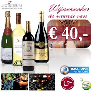 iBood - Wijn Waardebon ter waarde van € 40,- te besteden bij Wijnbeurs.nl/.be