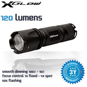iBood - XGlow Compacte Lichtgewicht Aluminium Zaklamp met 120 lumens Cree XP-C LED