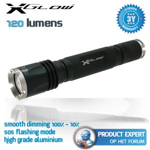 iBood - XGlow hoogwaardige aluminium zaklamp met Cree XP-C LED en 120 lumens