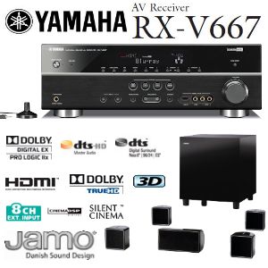 iBood - Yamaha 7.1 Receiver met 7x HDMI 1.4 en 3D doorgave plus Jamo 5.1 design speakerset