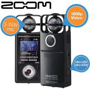 iBood - Zoom Q2HD zwart – Perfecte geluidsopname en haarscherpe video’s