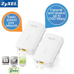 iBood - ZyXEL 1000Mbps Powerline Adapter Kit – vergroot het bereik van je netwerk! – Product Lancering!