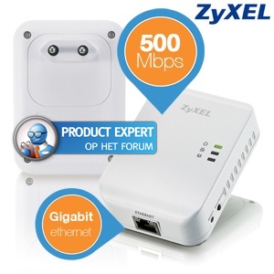 iBood - ZyXEL 2-pack 500 Mbps Powerline Gigabit Ethernet Adapters
