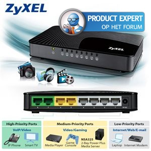 iBood - ZyXEL GS-108S 8-Port Desktop Gigabit Ethernet Media Switch