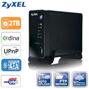 iBood - ZyXEL Intelligente alles-in-een Opslag en Media Server met 2 TB harde schijf