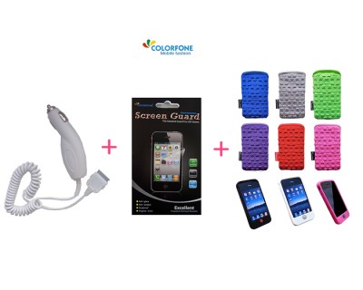 iChica - Complete en trendy Colorfone set voor je iPhone: autolader, beschermhoes naar keuze en screenprotector. Alleen vandaag voor â¬14,95!