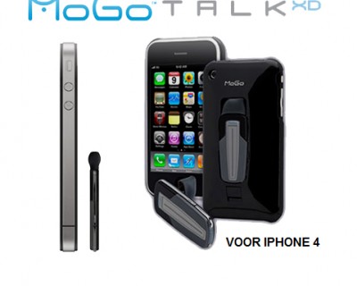 iChica - De MoGo Talk XD:  Ã©Ã©n systeem met bluetooth headset en strakke beschermhoes voor je iPhone 4. Vandaag met 70% korting!