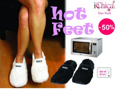 iChica - Duo Pack Hot Feet magnetronsloffen voor heerlijk warme voeten