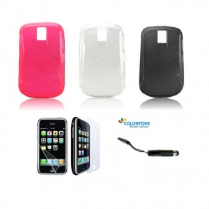 iChica - GSM set met beschermhoes, screenprotector en stylus voor iPhone3 / 4 of Samsung i9100 Galaxy S2. Kleur (wit, antraciet en roze) zelf uitkiezen!