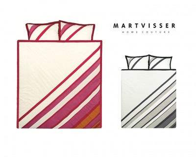 iChica - Haute Couture in je slaapkamer! Mart Visser Design Dekbedovertrek Stripes in rood en grijs voor alle bedmaten!