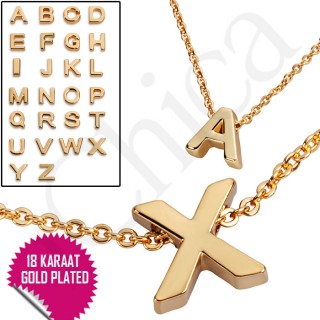 iChica - Mini Letter Necklace (18k Gold Plated)