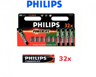 iChica - Nooit meer zonder batterijen! Een 32-Pack Philips Powerlife AA batterijen voor slechts â¬9,95