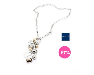 iChica - Stijlvol gerhodineerd bijoux collier met charms van Vivaldi (67% korting)