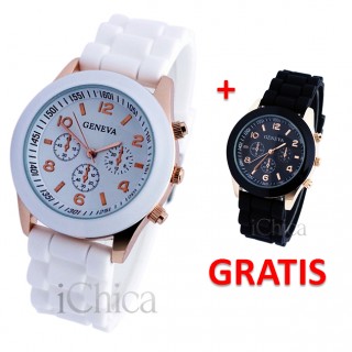 iChica - Trendy horloge plus gratis zwart exemplaar
