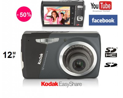iChica - Ultracompacte Kodak M530 Carbon Digitale Camera - 50% Korting