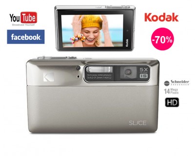 iChica - Ultraslanke zilveren Kodak Slice camera met touchscreen